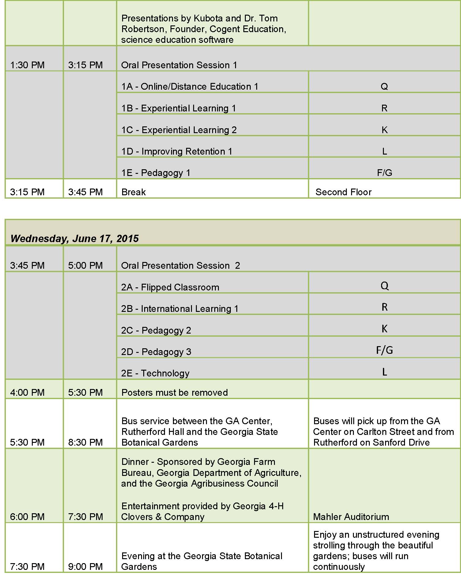 2015 NACTA Daily Program Schedule updated 5-28 Page 2